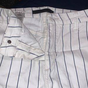 White and navel blue pin stripped pants size 25 stretch material